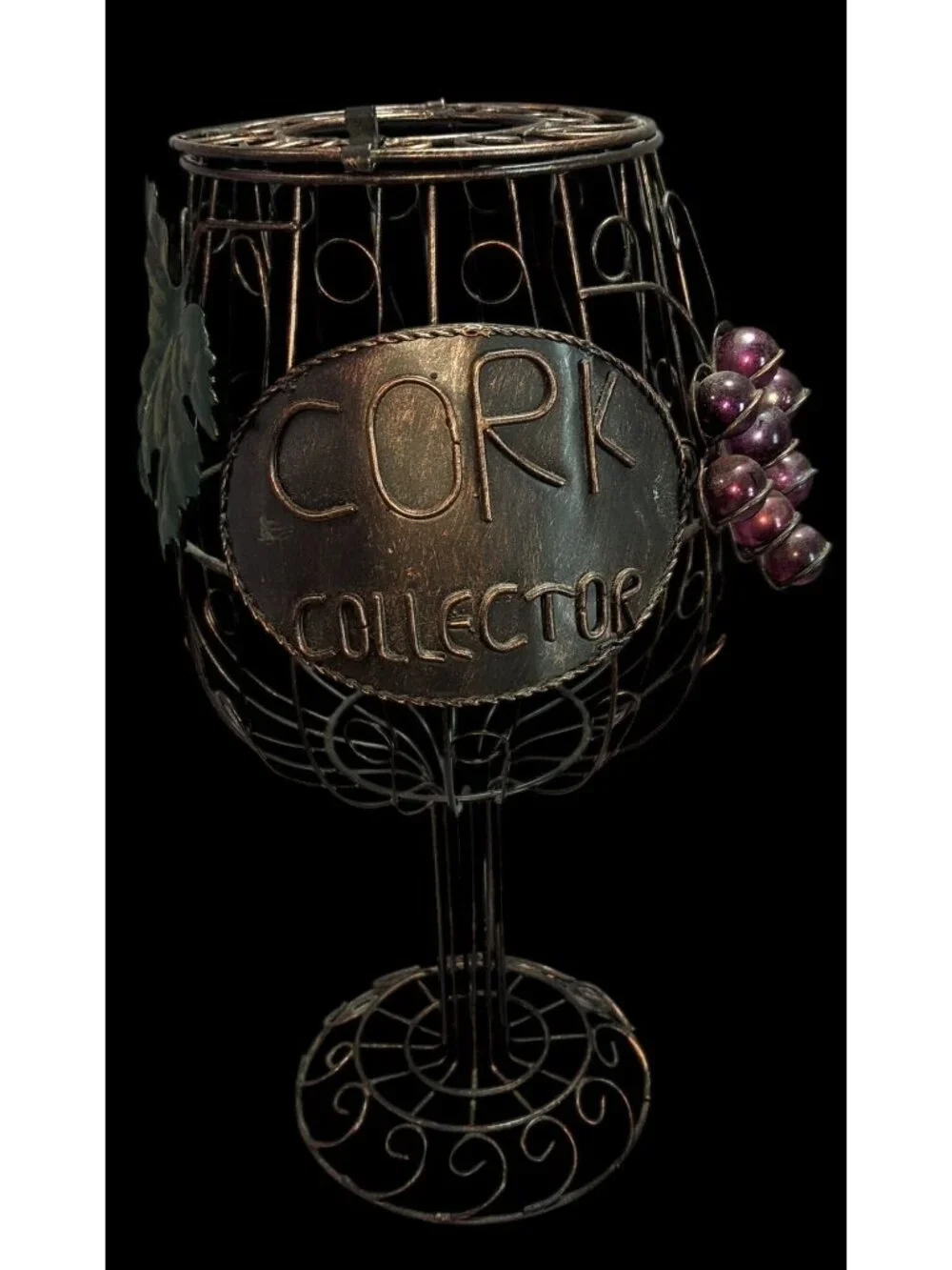 Rustic Farmhouse Wine Lover Metal Cork Collector Decorative Wine Glass Cork Hold